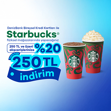 DenizBank Kredi Kartınızla Starbucks’ta 250 TL’ye Varan İndirim!